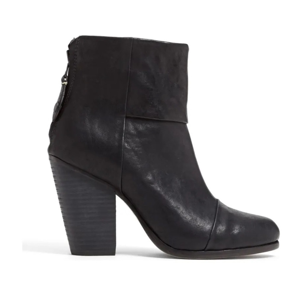 LAST CHANCE BEFORE I DONATE Rag & Bone Black Leather Newbury Booties - Size 39
